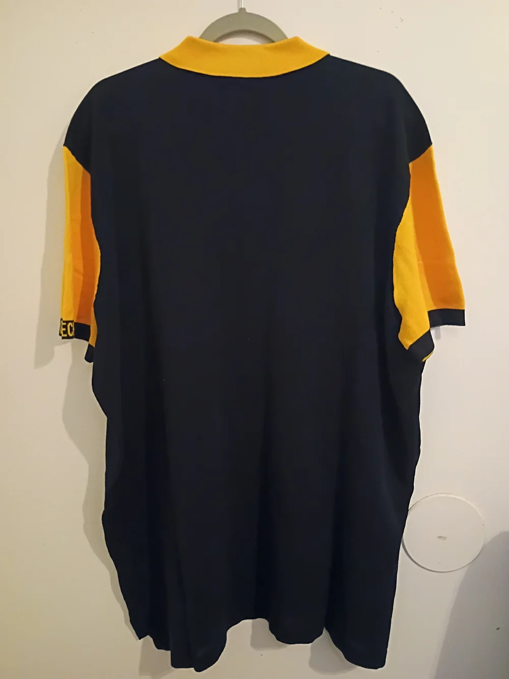VTG Ralph Lauren Men's Custom Navy‎ and Yellow Colorblock Polo GT Sz XXL